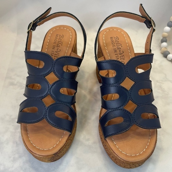 Bella Vita Women's Pri-Italy Heeled Sandal Color:Navy 5.5M - Picture 9 of 12